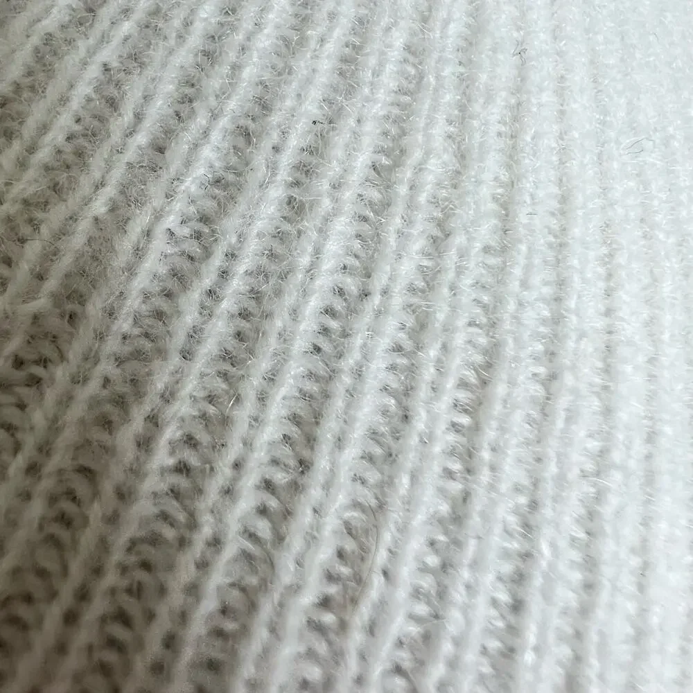 NAADAM Wool & Cashmere Sweater Cardigan Small Cream Ribbed Knit Button Front